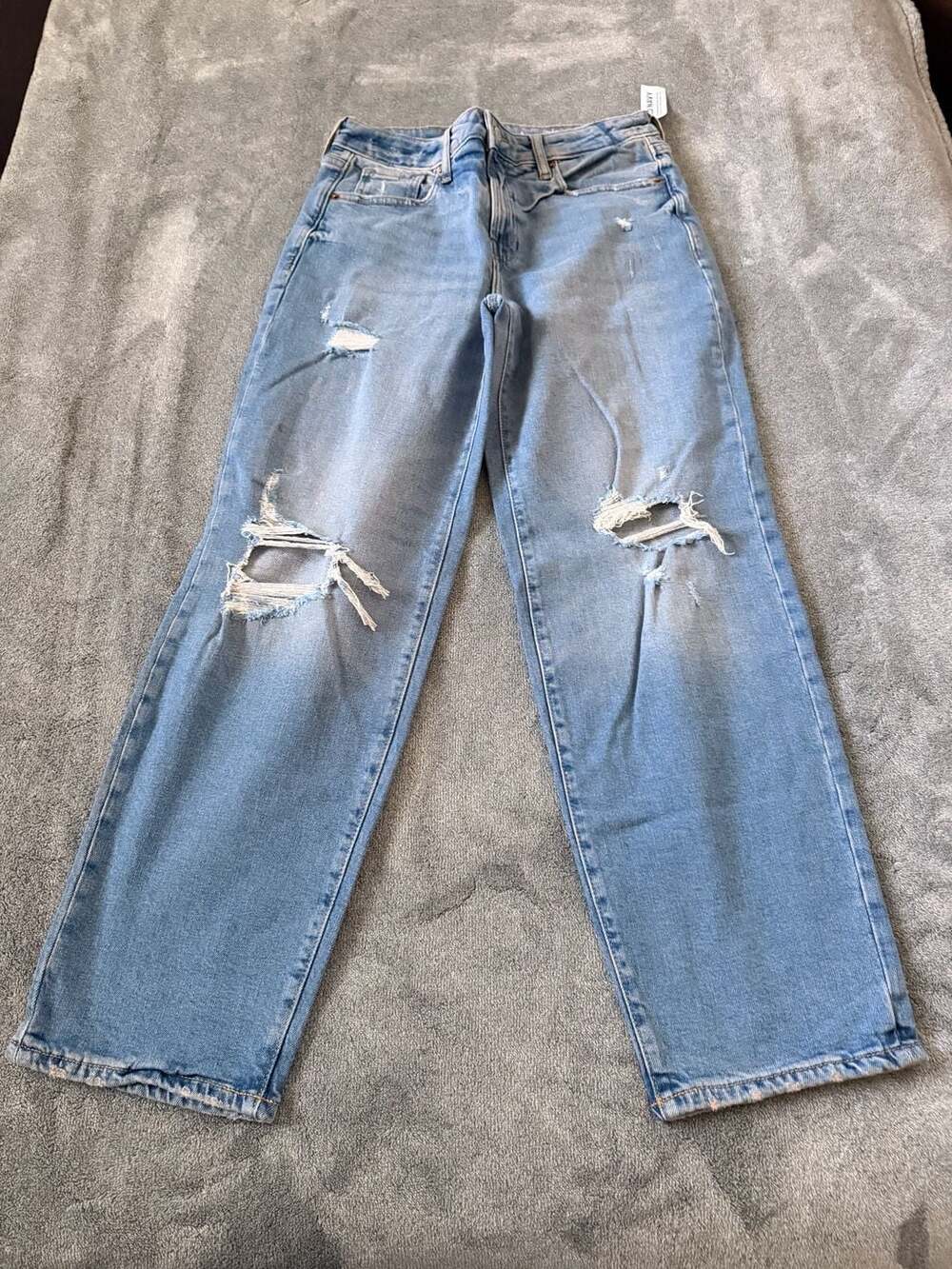 Old Navy High-Rise O.G. Loose Distressed Light Wash Jeans